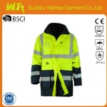 New Hi Vis Safety Yellow Contrast Parka