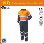 Hi Vis Safety Reflective Cotton Overall with Reflective Tape