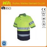 Short Sleeve Hi Vis Cotton Back Polo Shirt with Reflective Tape