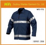 Hottest Navy blue quilted Safety work jacket 100% cotton jacket